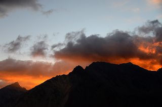 08 Sunset On Mountains Southwest Of Aconcagua Plaza de Mulas Base Camp.jpg